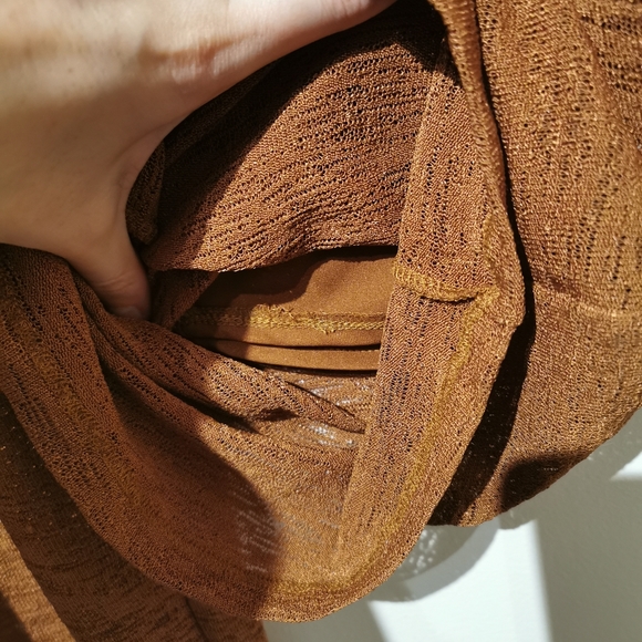 Y2K solid brown wide leg trousers small lined - Picture 4 of 5